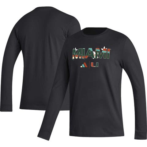 Men's adidas Black Miami Hurricanes Honoring Black Excellence Long Sleeve T-Shirt