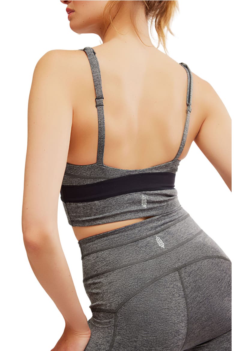 Mountain Blazing Sports Bra, Alternate, color, BLACK HEATHER