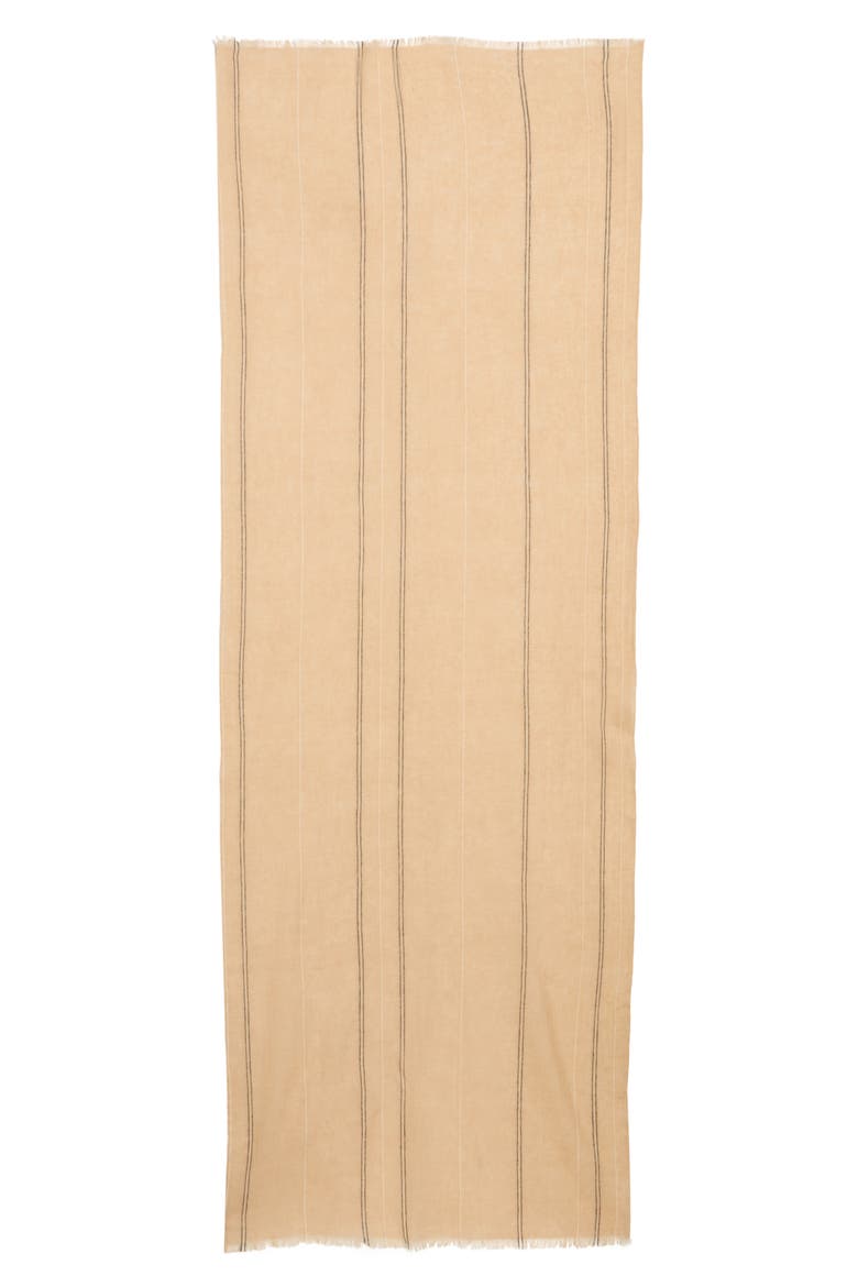 Stripe Lightweight Cashmere Scarf, Alternate, color, BEIGE BLACK STRIPE