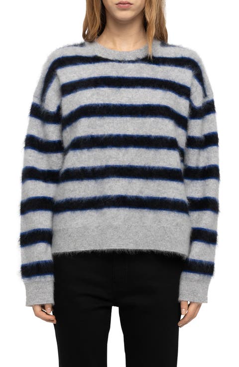 Markuz Stripe Brushed Cashmere Sweater