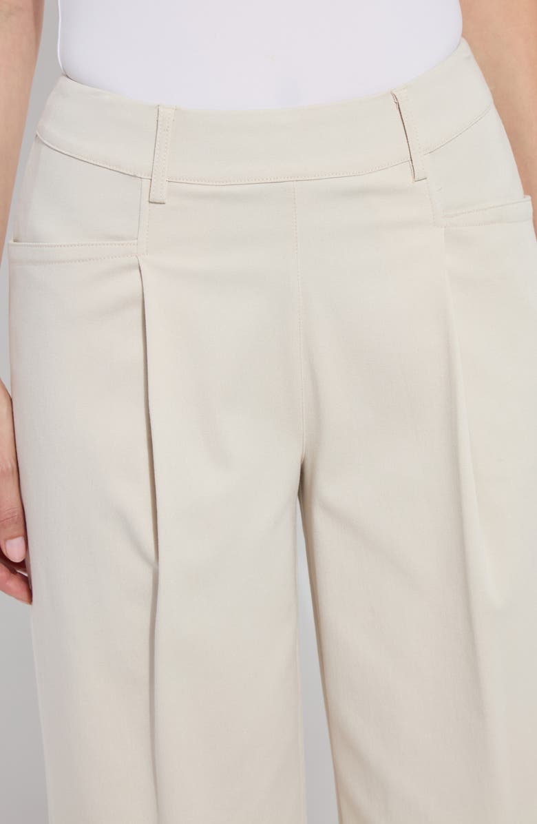Lysse Mirabelle Pleated Crop Palazzo Pants, Alternate, color, Oat