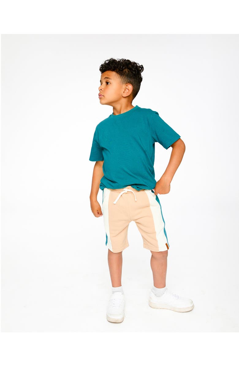 Deux par Deux Sporty French Elastic Waistband Terry Shorts, Alternate, color, Beige