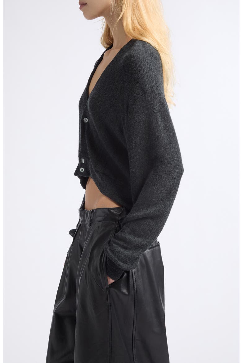 Cropped Merino Wool Cardigan, Alternate, color, CHARCOAL GREY