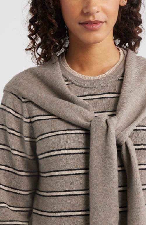 Wit & Wisdom Twofer Tie Sleeve Sweater In Brown