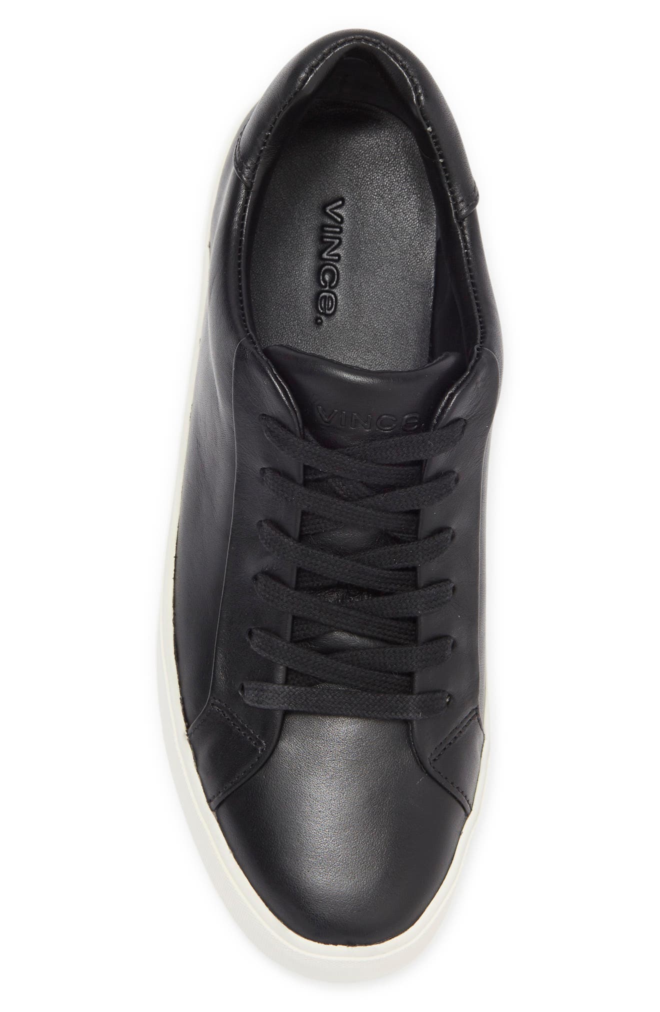 Vince Benfield Leather Platform Sneaker, Alternate, color, Black