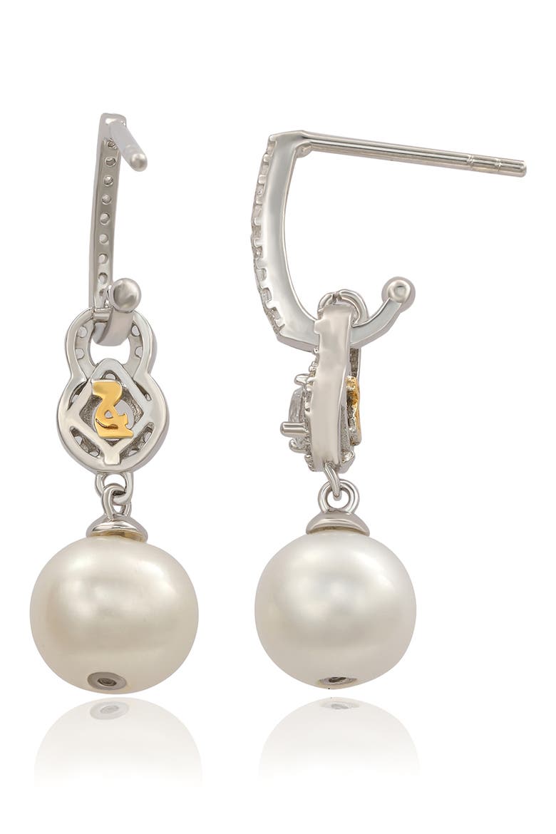 Sterling Silver Freshwater Pearl Drop Earrings, Alternate, color, SILVER/ WHITE