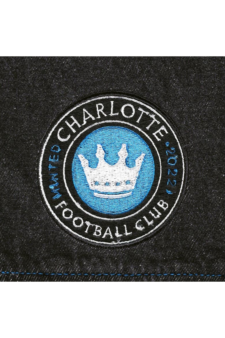Men's The Wild Collective  Black Charlotte FC Denim Full-Button Bomber Jacket, Alternate, color, Black