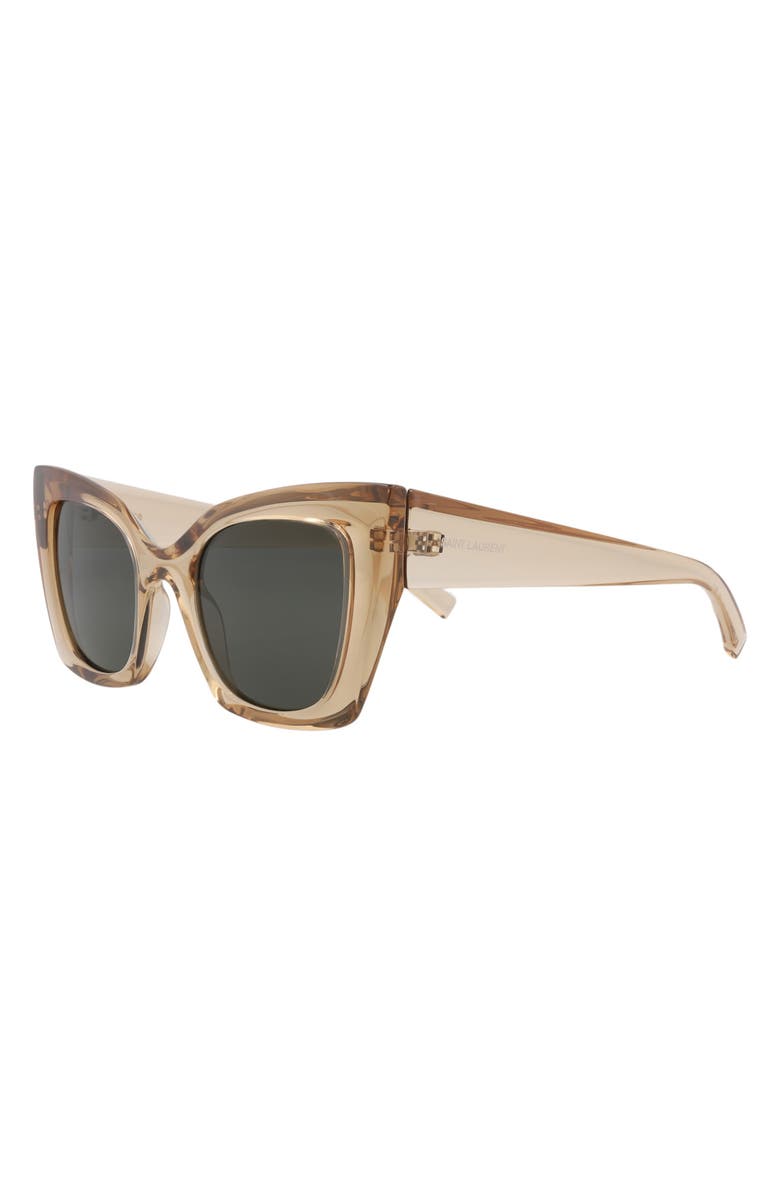 Saint Laurent 51mm Cat Eye Sunglasses, Alternate, color, Beige/ Grey