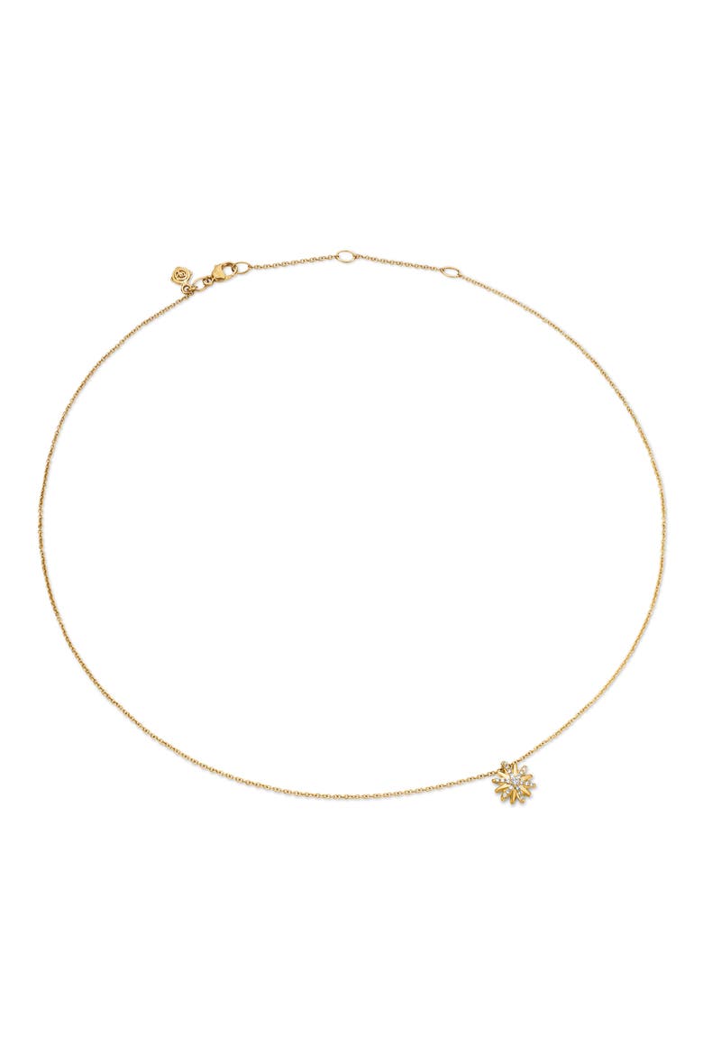 Petite Starburst 18K Gold & Pavé Diamond Station Necklace, Alternate, color, DIAMOND/ YELLOW GOLD