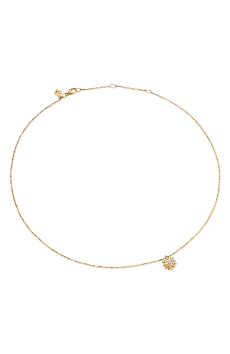 David Yurman Petite Starburst 18K Gold & Pavé Diamond Station Necklace, Alternate, color,