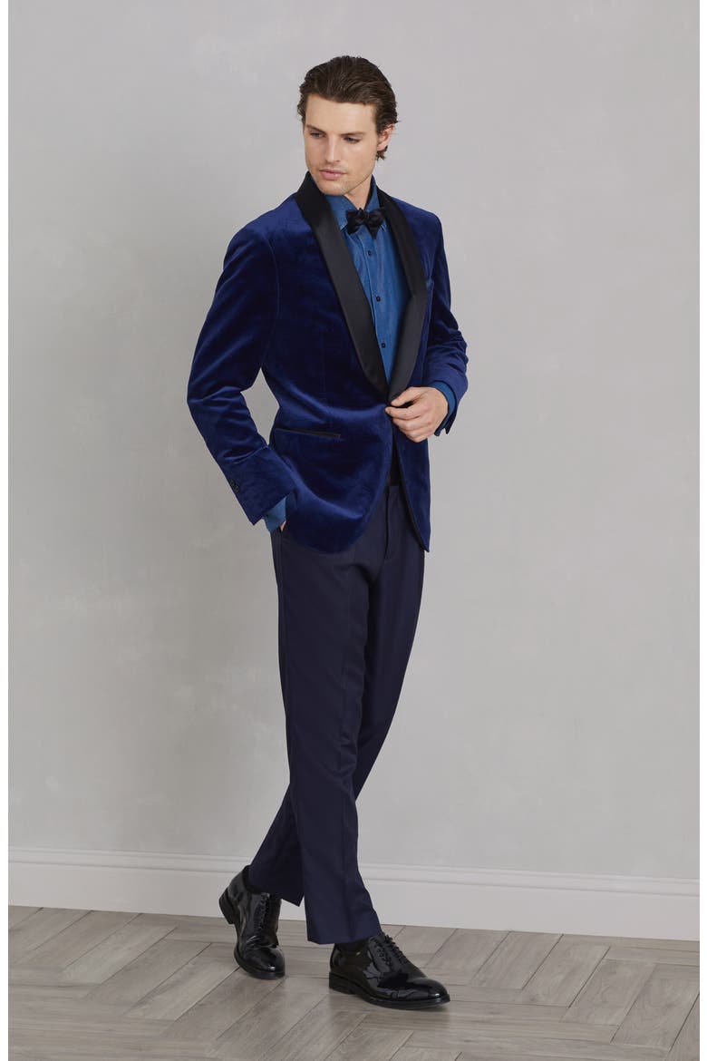 Lightweight denim tuxedo shirt, Alternate, color, Denim