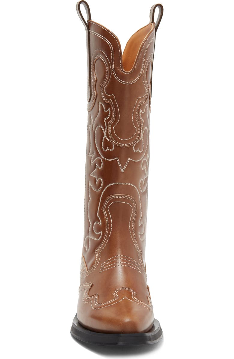 Ganni Embroidered Western Boot, Alternate, color,