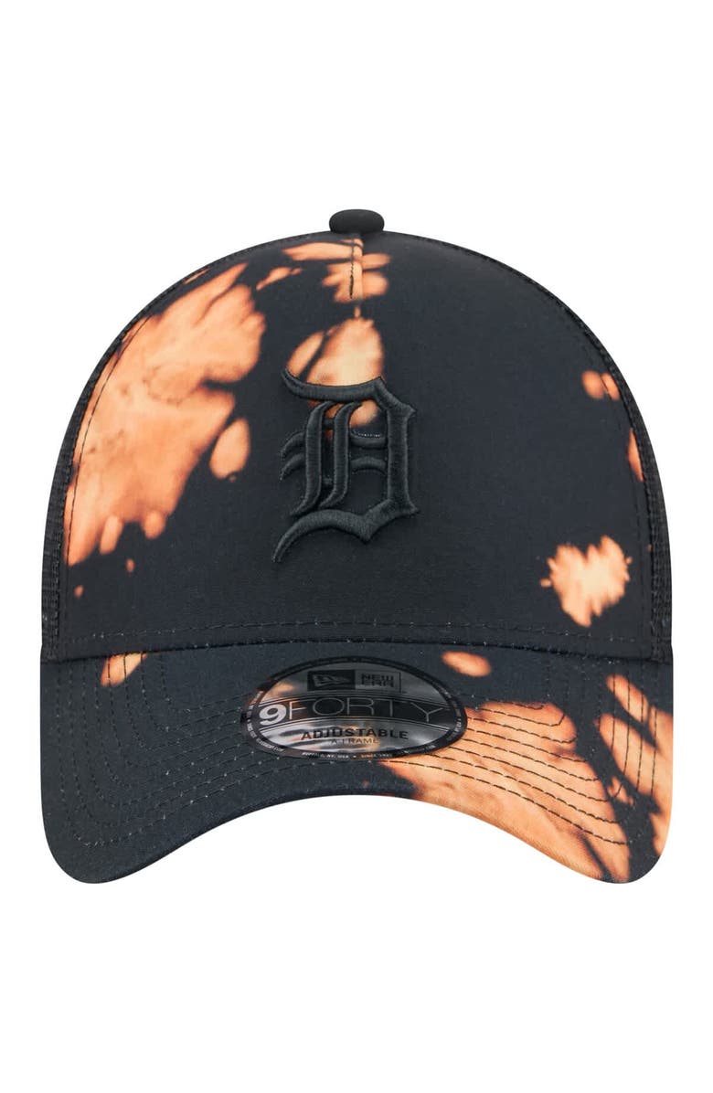 New Era Men's New Era  Black Detroit Tigers Bleached A-Frame 9FORTY Adjustable Hat, Alternate, color, 