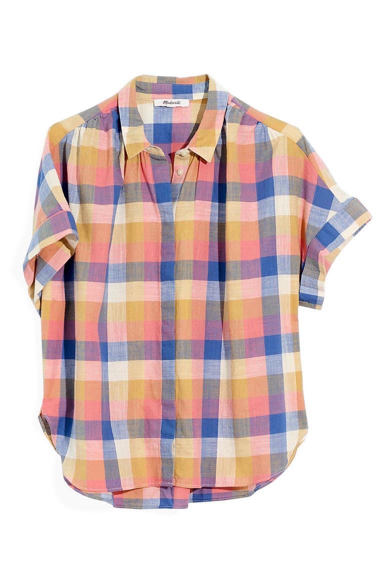 Rainbow Check Hilltop Shirt, Alternate, color, RAINBOW CHECK PASTEL ORANGE