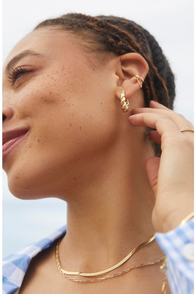 Twisted Hoop Earrings - Paris, Alternate, color, Gold