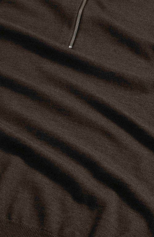Nn07 Quarter Zip Wool Polo Sweater In Brown