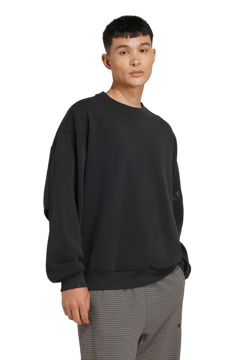 Performance Crewneck Sweatshirt, Alternate, color, BLACK