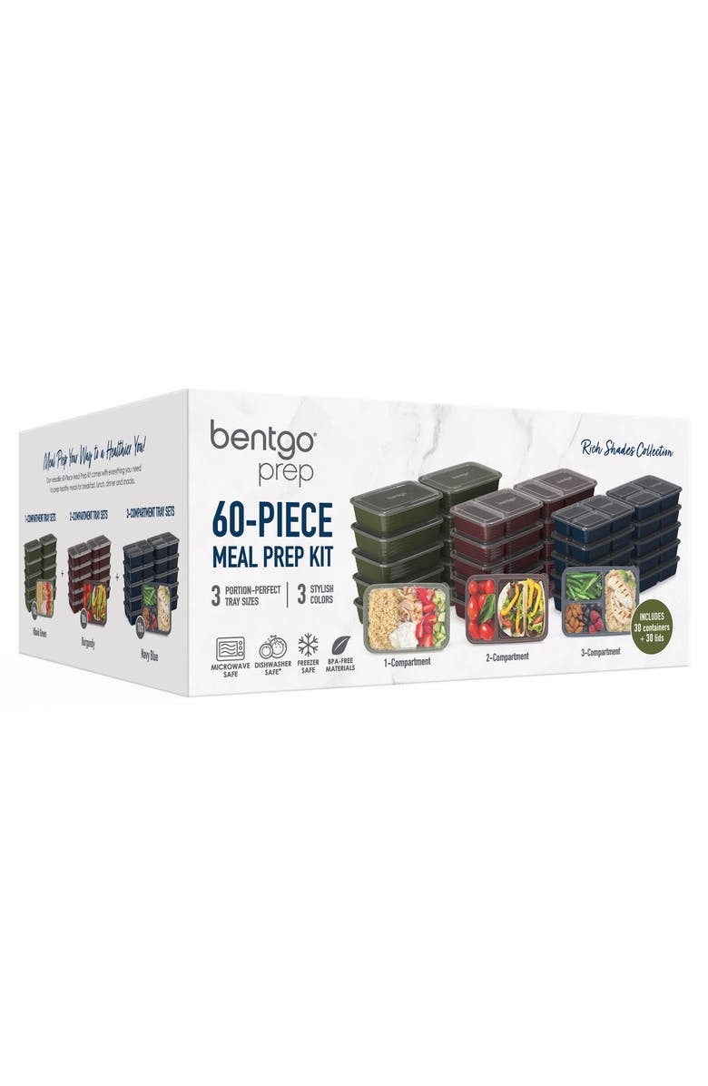 BENTGO Prep 60-Piece Meal Prep Kit, Main, color, Rich Shades Collection