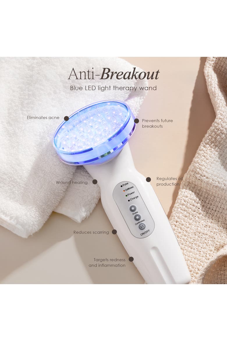 Blue LED+ Acne Light Therapy Wand, Alternate, color, White