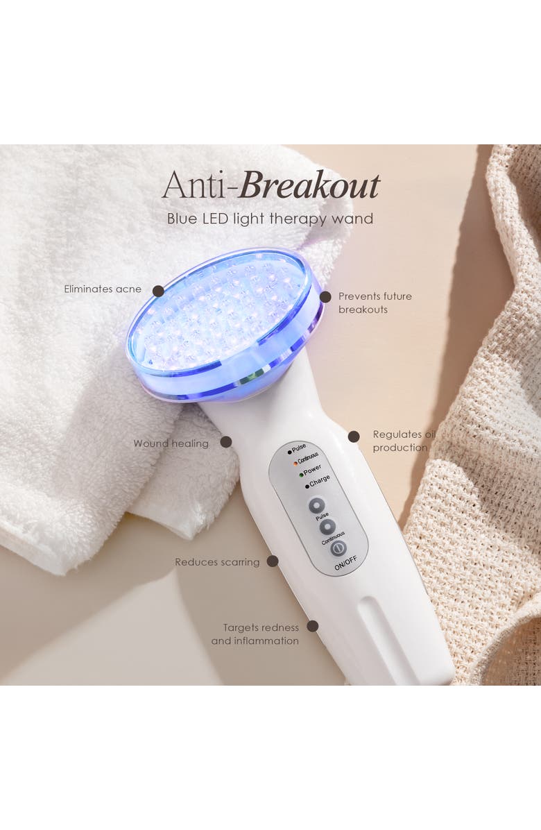 Project E Beauty Blue LED+ Acne Light Therapy Wand, Alternate, color, White