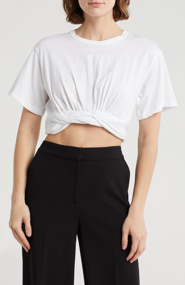 A.L.C. Mini Twist Cotton Crop Top, Main, color, White