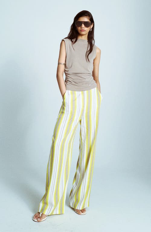 Topshop Stripe Wide Leg Slouch Pants In Multi