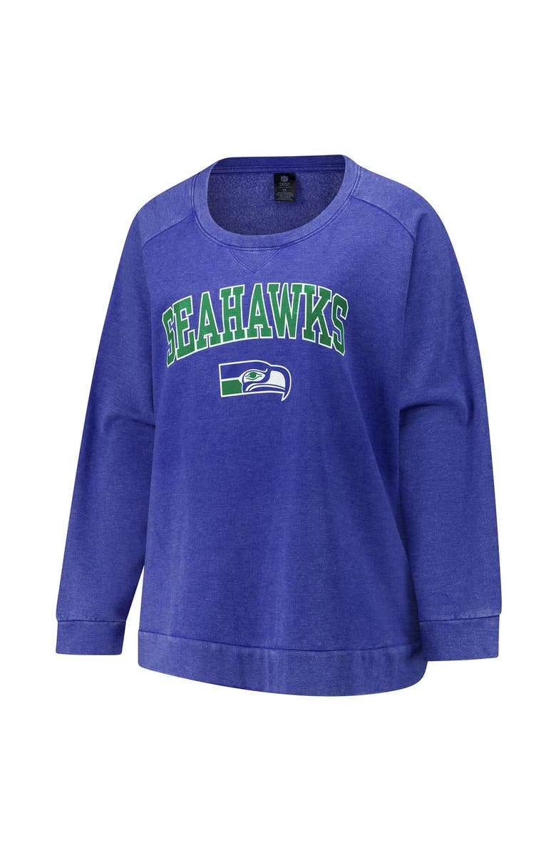 PROFILE Women's Fanatics Royal Seattle Seahawks Acid Wash Raglan Pullover Sweatshirt, Alternate, color, Royal