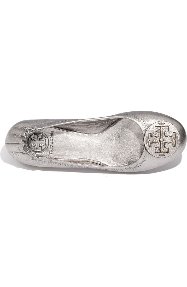 Tory Burch 'Reva' Metallic Tumbled Flat, Alternate, color,