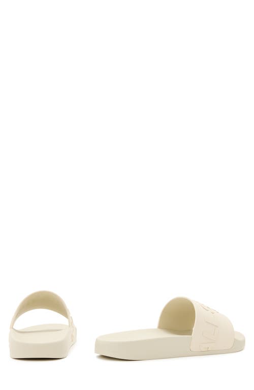 Allsaints Biggy Slip On Logo Slides In Chalk White