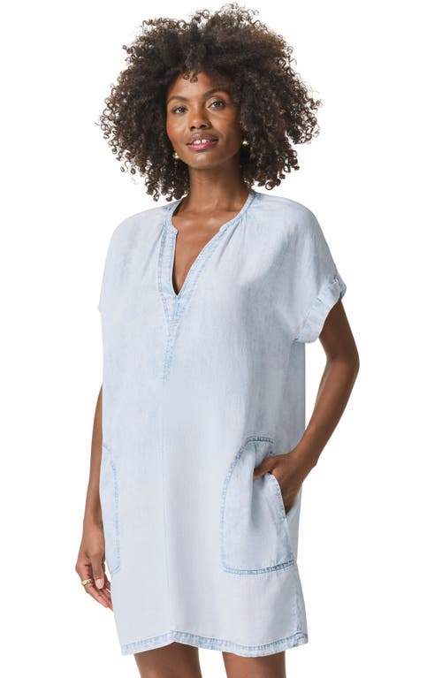 Splendid Lauren Chambray Shift Dress In Bleached Indigo