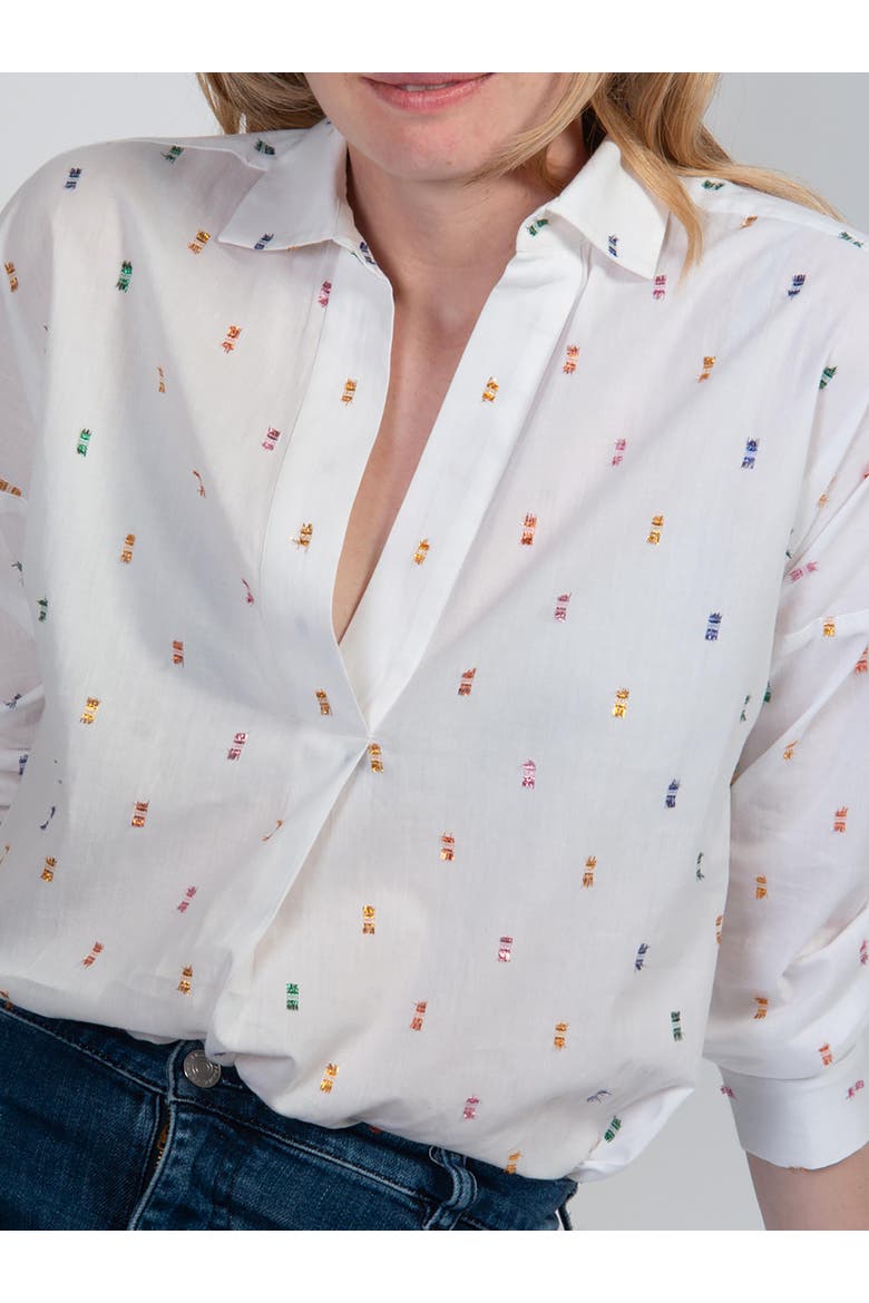 Spot Relaxed Blouse, Alternate, color, Ivory