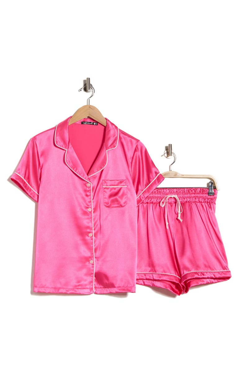 Tart Dixie Satin Shorts Pajamas, Alternate, color, Fuchsia Purple