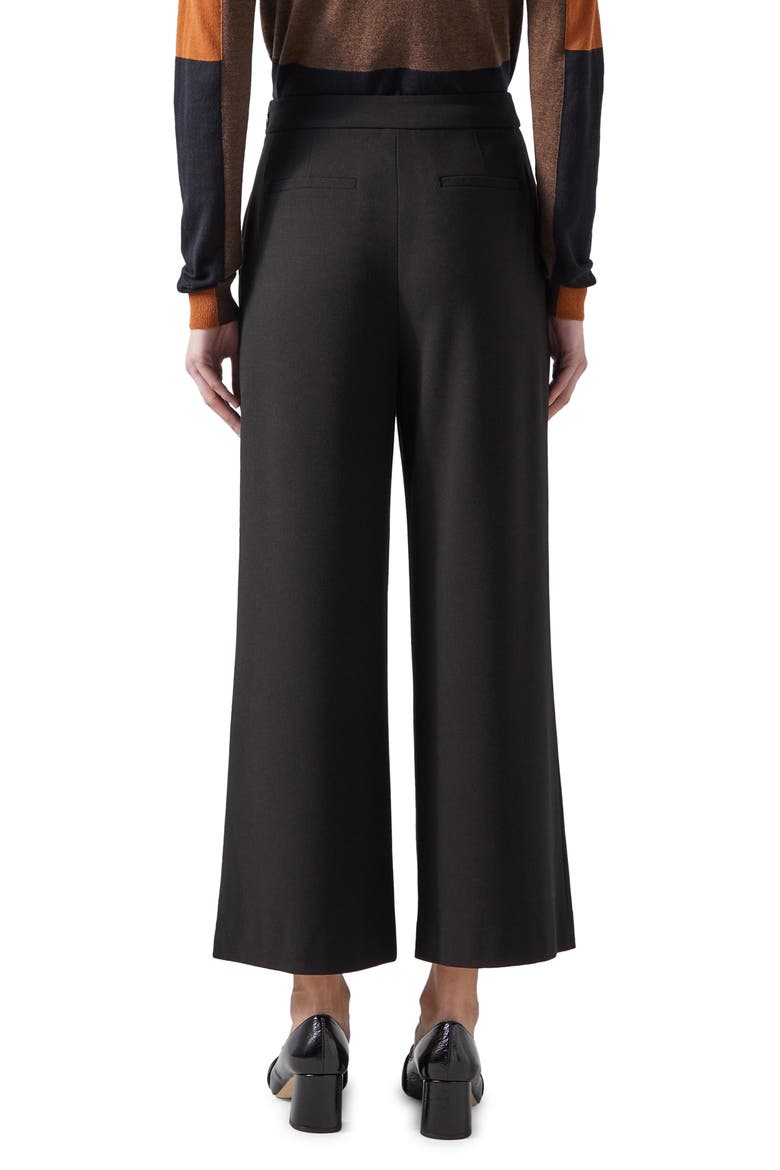 Eva Pleated Crop Wide Leg Pants, Alternate, color, BLACK