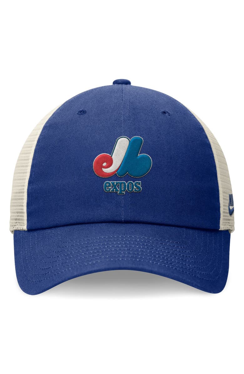 Nike Men's Nike Royal Montreal Expos Cooperstown Collection Rewind Club Trucker Adjustable Hat, Alternate, color, 