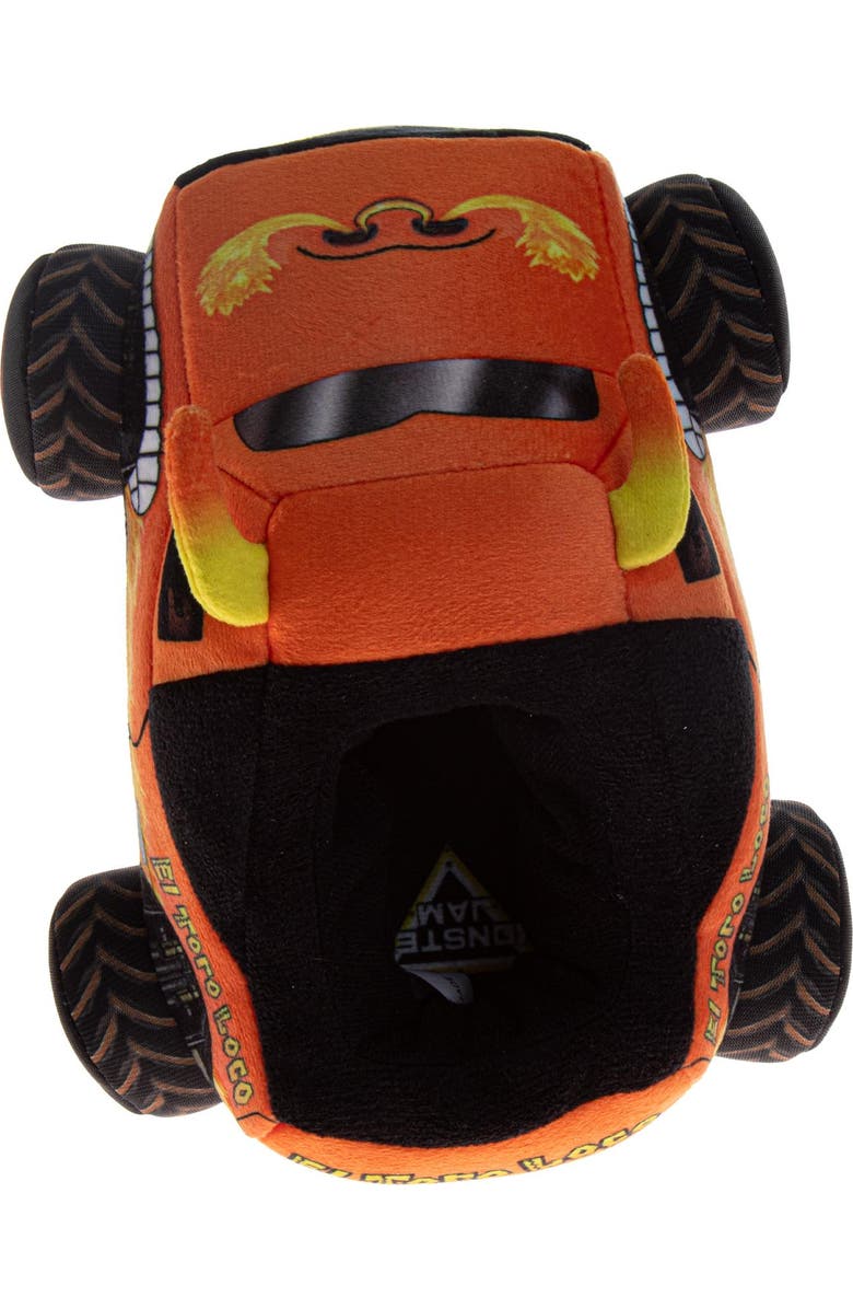 Monster Jam Boys' 3D Plush Slippers, Alternate, color, Orange Black