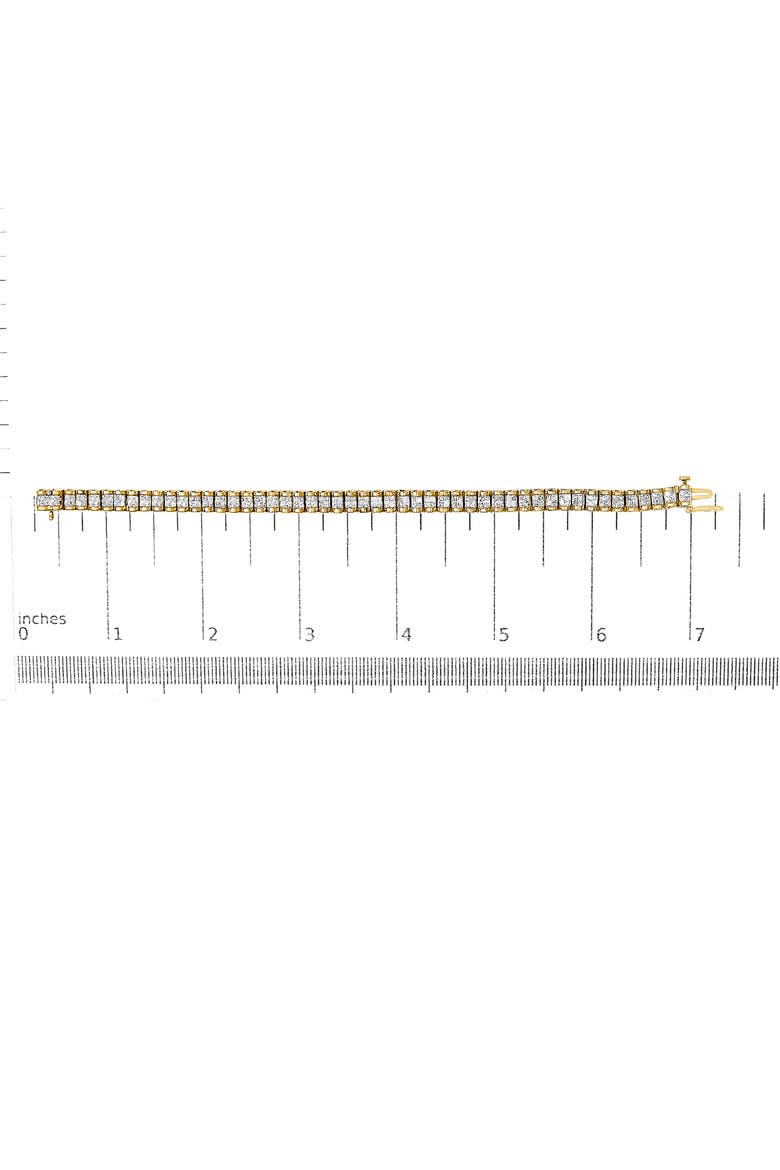 14K Gold 3.0 Cttw Princess Cut Quad Invisible Set Tennis Bracelet, Alternate, color, Yellow