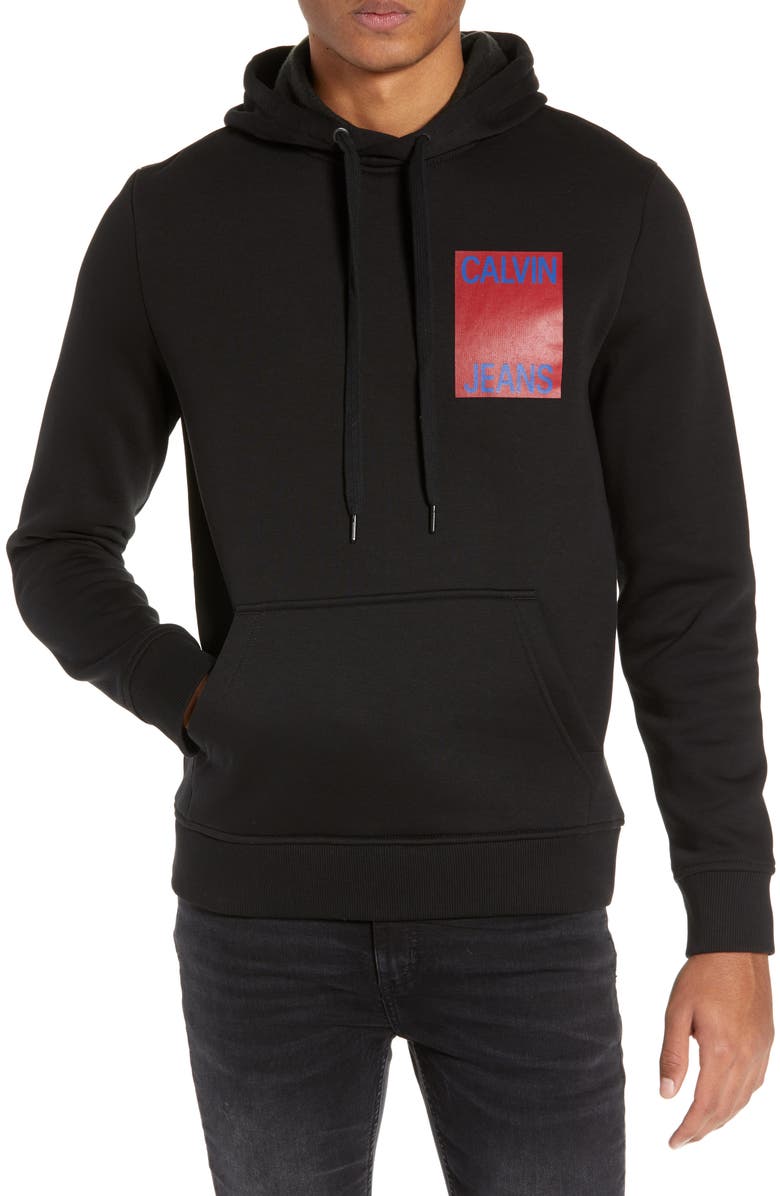 Calvin Klein Jeans Stacked Logo Hoodie, Main, color,