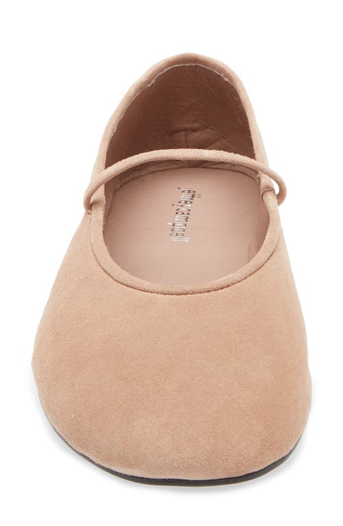 Jeffrey Campbell Dancerina Mary Jane Ballet Flat In Beige Suede