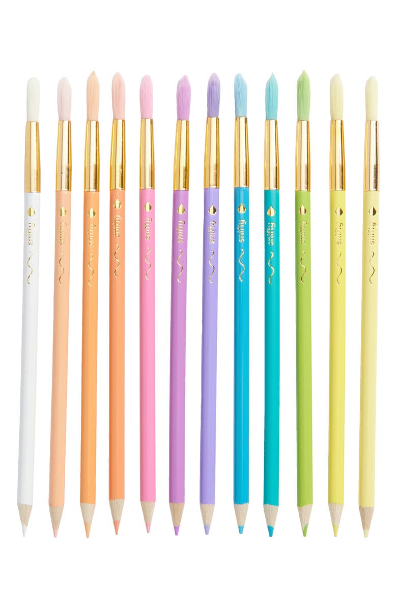 SNIFTY Colorbrush Set of 12 Assorted Pastel Watercolor Pencils/Brushes, Main, color, Multi