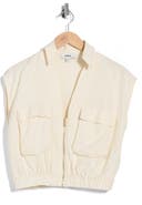 JASON WU Zip Front Linen Blend Crop Top