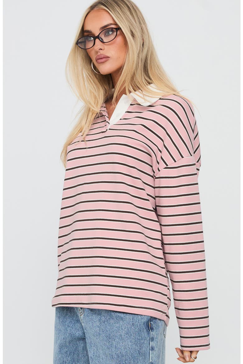 High Regard Striped Collared Jersey Sweater, Alternate, color, MULTI