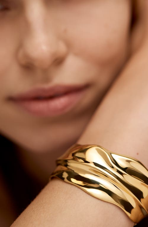 Monica Vinader Nomade Bold Cuff Bracelet In Gold