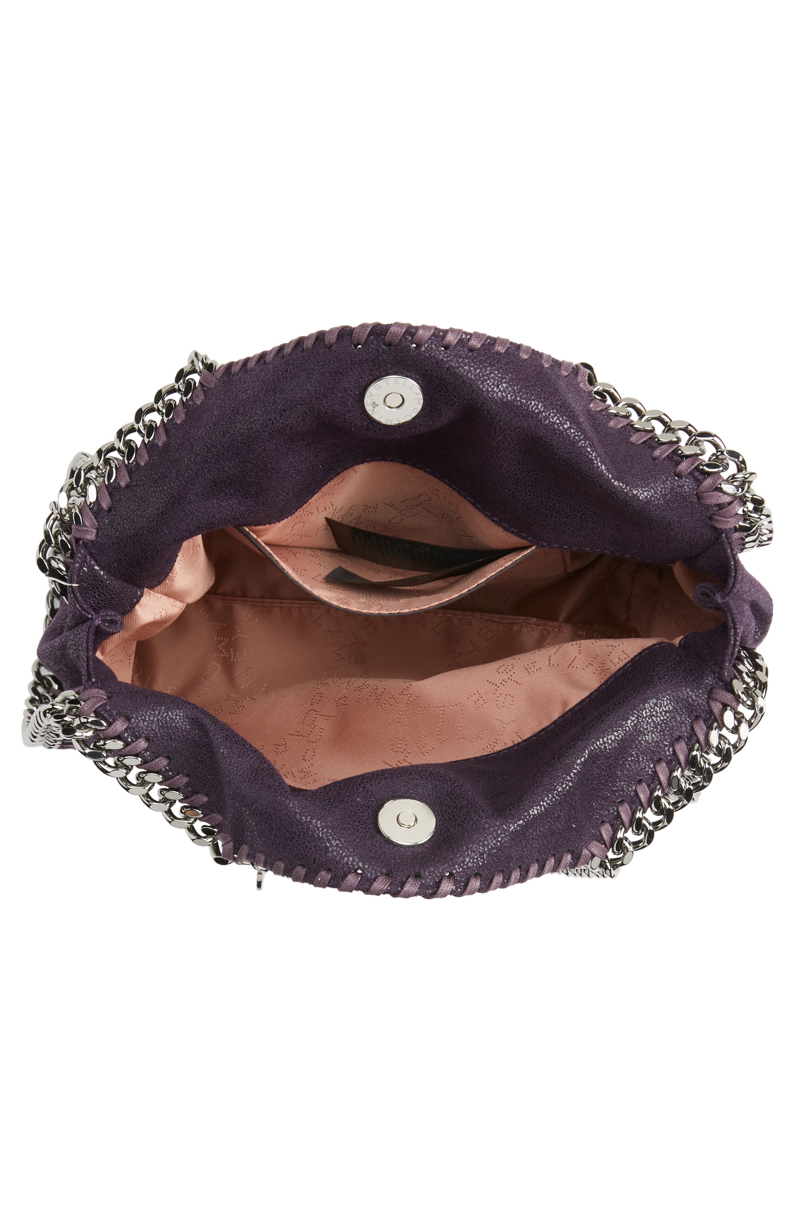 Mini Falabella Faux Leather Tote, Alternate, color, BILBERRY