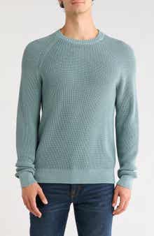 Shaker Stitch Cotton Crewneck Sweater