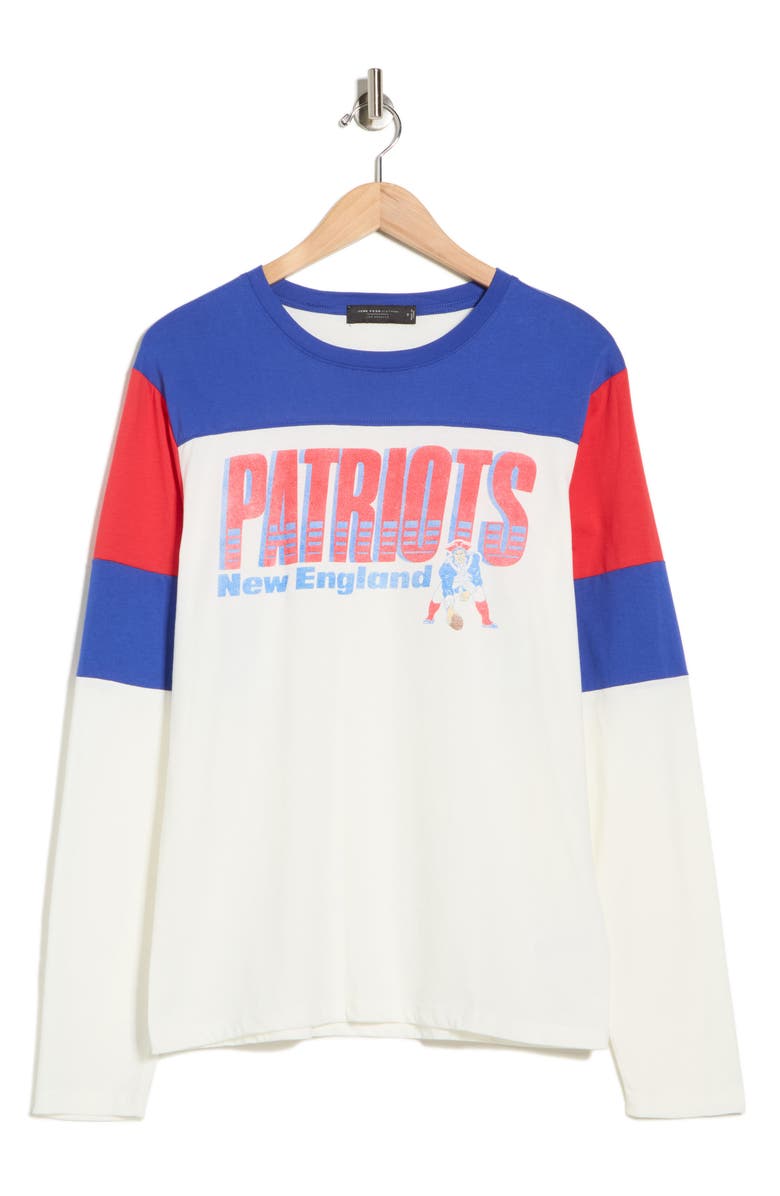 Junk Food New England Patriots Long Sleeve T-Shirt, Alternate, color, White/ Blue/ Red