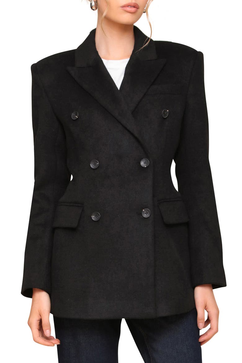 Hourglass Blazer Coat, Alternate, color, BLACK