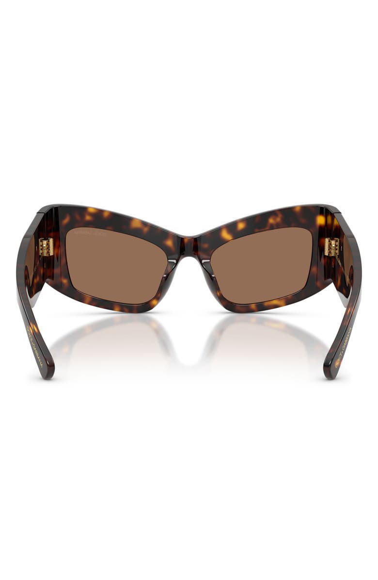 Dolce&Gabbana 53mm Cat Eye Sunglasses, Alternate, color, Havana / Dark Brown