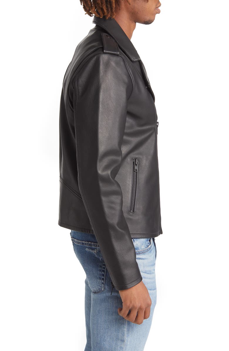 Treasure & Bond Monochrome Leather Biker Jacket, Alternate, color,