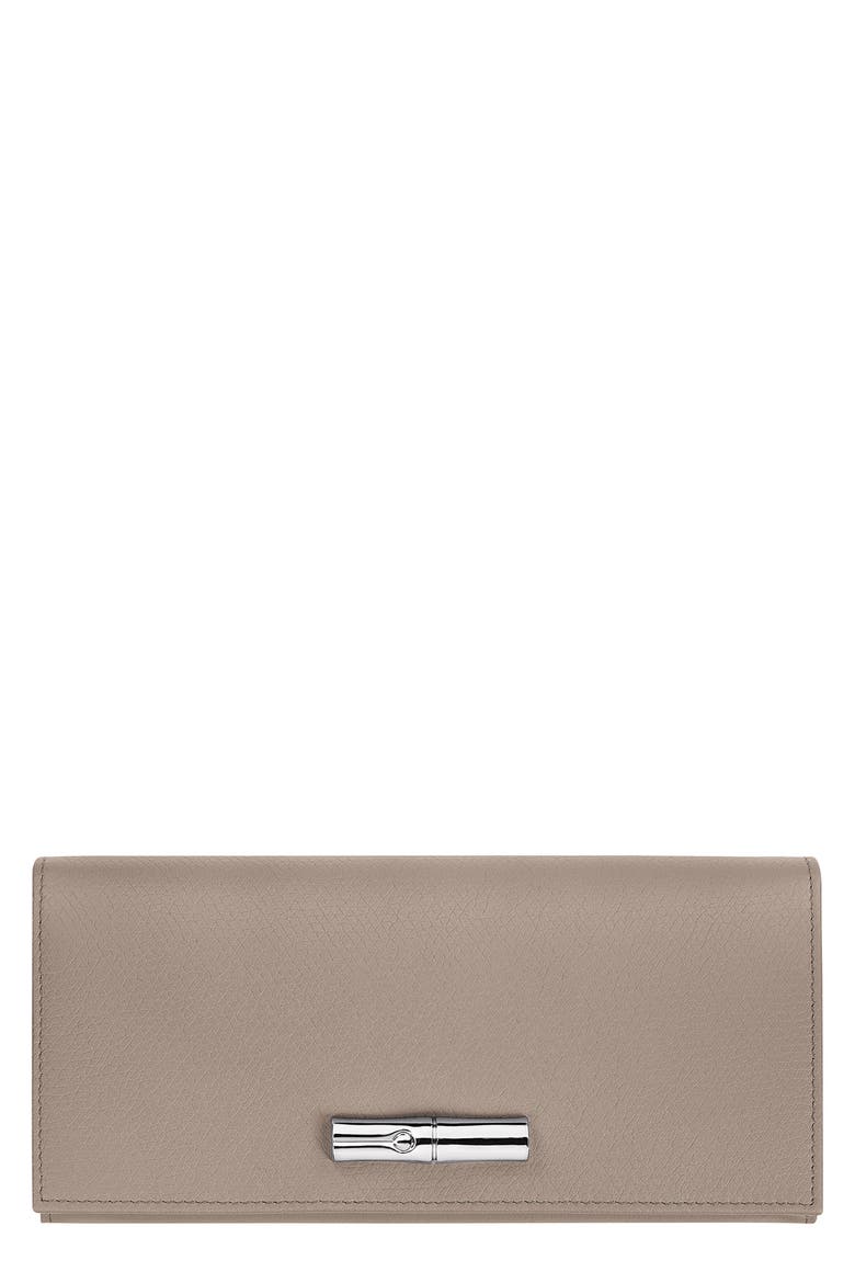 Le Roseau Leather Continental Wallet, Main, color, CLAY