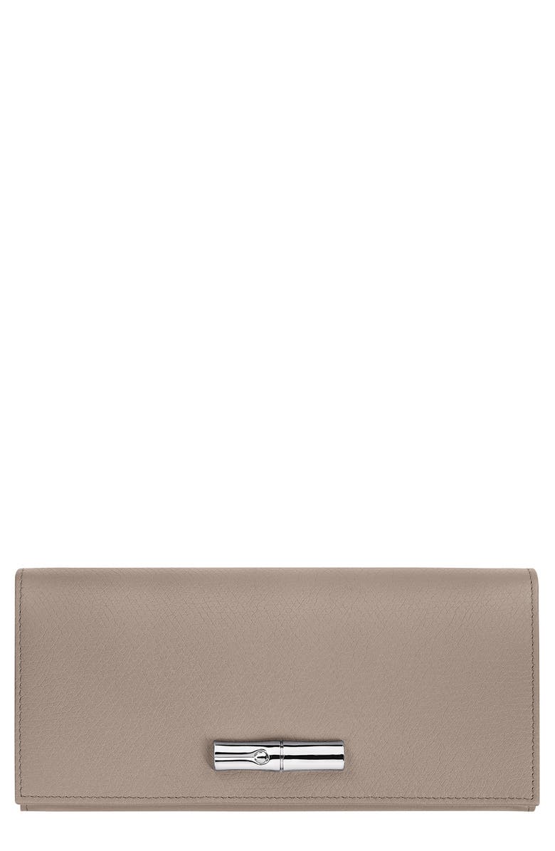 Longchamp Le Roseau Leather Continental Wallet, Main, color, Clay